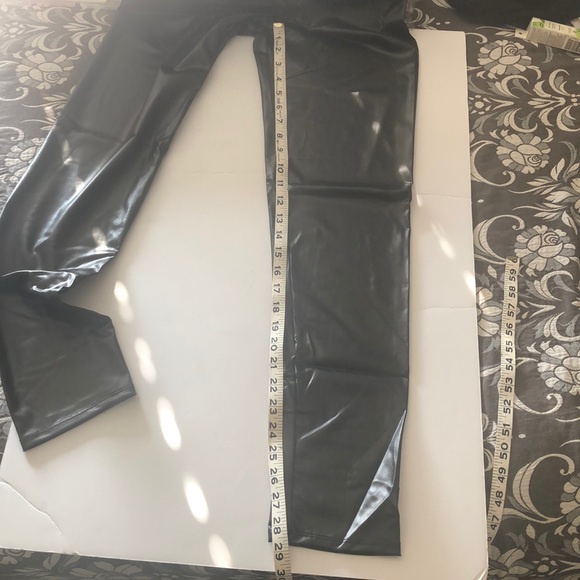 Black Faux Leather High Waist Leggings - Picture 5 of 5